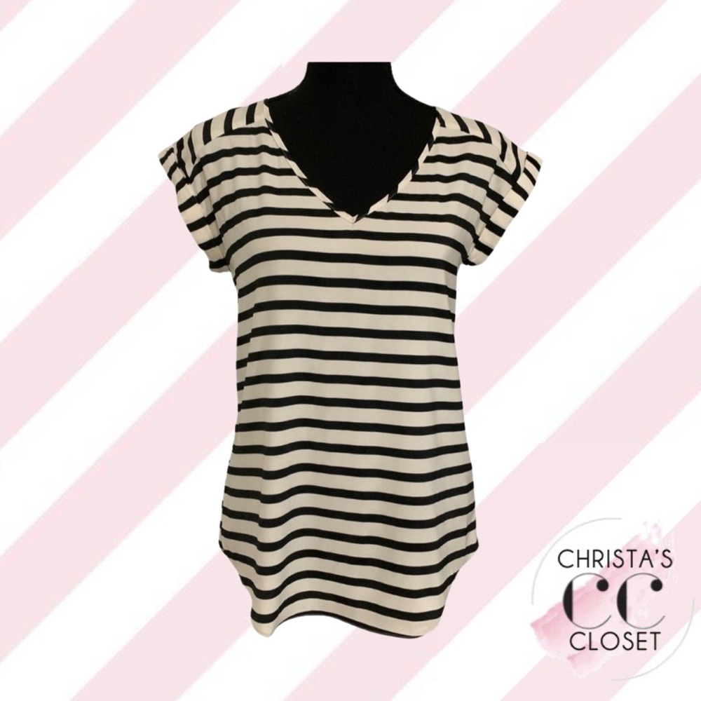 Black and White Striped Blouse